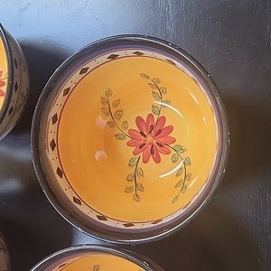 PIER 1 "Alexandria” Hand Painted Earthenware Bowls